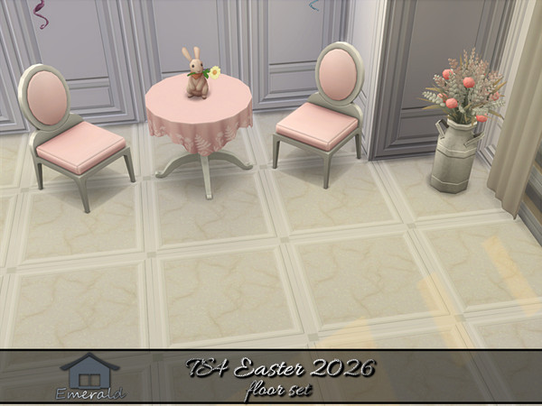 Sims 4 — TS4 Easter 2026 floor 1 by Emerald — Hand over the chocolate and no-bunny gets hurt! Happy Easter! (floor set)