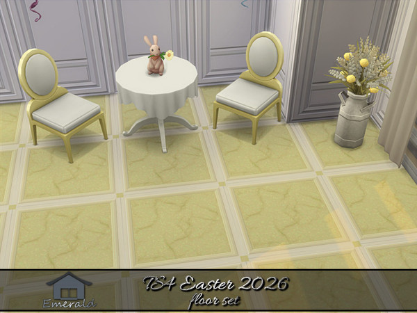 Sims 4 — TS4 Easter 2026 floor 3 by Emerald — Hand over the chocolate and no-bunny gets hurt! Happy Easter! (floor set)