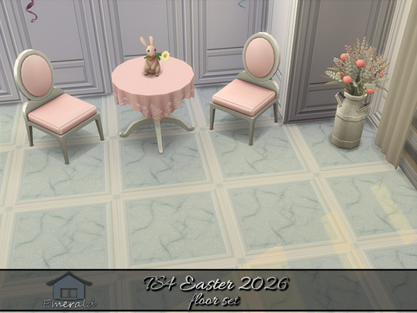 Sims 4 — TS4 Easter 2026 floor 4 by Emerald — Hand over the chocolate and no-bunny gets hurt! Happy Easter! (floor set)