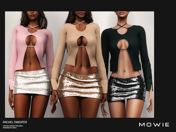 Sims 4 — MOWIE - Rachel Sweater by VentaStudio — Alane Dress