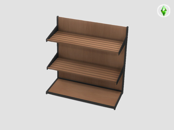 Sims 4 — Honey Bun Bakery Large Bread Shelf (Base Game) by SaeraMaples — Decorative bread set and shelves add-on for the