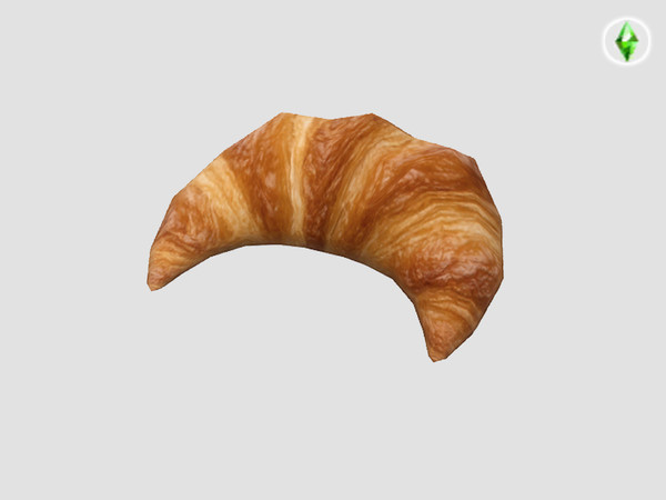 Sims 4 — Honey Bun Bakery Croissant by SaeraMaples — Decorative bread set and shelves add-on for the Honey Bun Bakery.