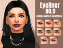 Sims 4 — Eyeliner N09 by _alttrait_ — A simple, classic winged eyeliner perfect for everyday wear! Comes in 8 swatches.