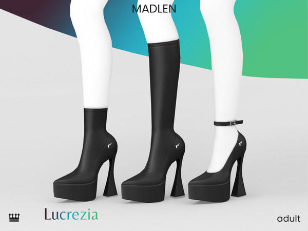 Sims 4 — Madlen Lucrezia Pumps by Madlen — Sleek high platform heels! Custom elevation included!