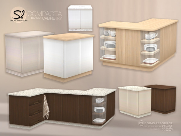 Sims 4 — Compacta Kitchen Counter by SIMcredible! — - Counter