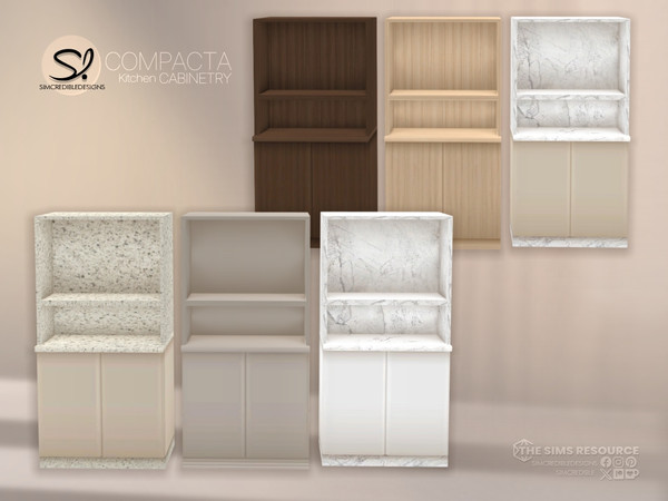 Sims 4 — Compacta Kitchen Appliances Cabinet by SIMcredible! — - Counter