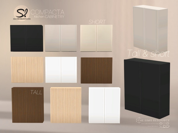 Sims 4 — Compacta Kitchen Wall Cabinet 1 by SIMcredible! — - Counter