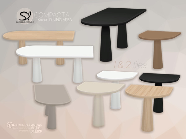 Sims 4 — Compacta Kitchen Dining Table 1x1 by SIMcredible! — - Dining Chair