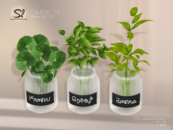Sims 4 — Compacta Kitchen Glass Plants by SIMcredible! — - Casserole Pot