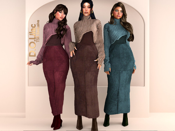 Sims 4 — Easy Chic Set DO162 Bottom 2210 by DOLilac — Includes: (Top + Bottom)