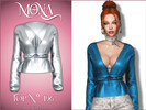 Sims 4 — Blouse with a deep V-neck by Mona — -New mesh-