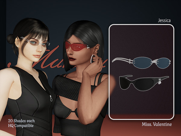 Sims 4 — Valentine_Glasses_Jessica1 by MissValentine142 — 20 Shades