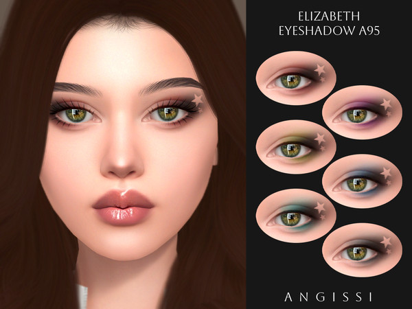 Sims 4 — Elizabeth Eyeshadow A95 by ANGISSI — PREVIEWS MADE USING HQ MOD 6 colors