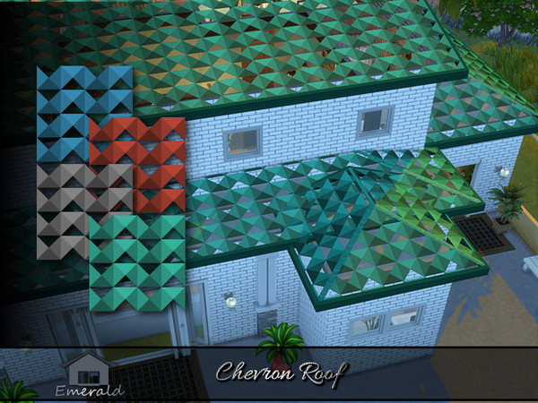 Sims 4 — Chevron Roof by Emerald — Chevron roof was designed with the idea of unobstructed flow of water to maintain