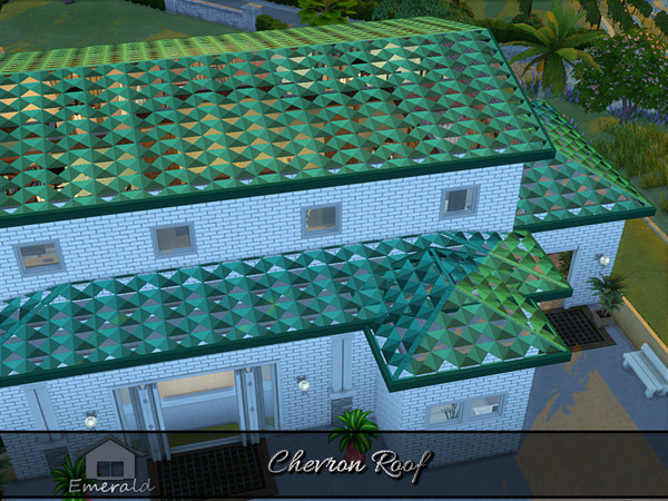 Sims 4 — Chevron Roof 5 by Emerald — Chevron roof was designed with the idea of unobstructed flow of water to maintain