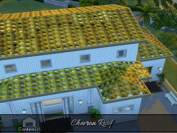 Sims 4 — Chevron Roof 6 by Emerald — Chevron roof was designed with the idea of unobstructed flow of water to maintain