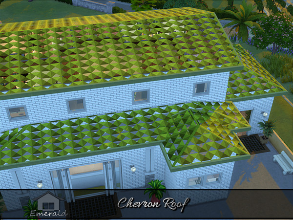 Sims 4 — Chevron Roof 7 by Emerald — Chevron roof was designed with the idea of unobstructed flow of water to maintain