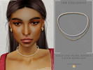 Sims 4 — Gold and Pearl Double Layer Necklace by Glitterberryfly — A gold layered necklace with pearl necklace