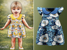 Sims 4 — Infant - Floral dress with rounded statement collar by Garfiel — A sweet infant dress with a soft floral print,