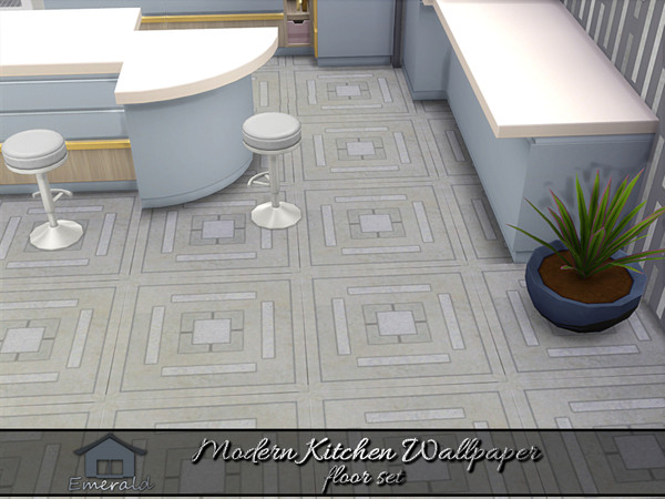 Sims 4 — Modern Kitchen Wallpaper floor 1 by Emerald — These modern wallpapers are designed to serve as a statement piece