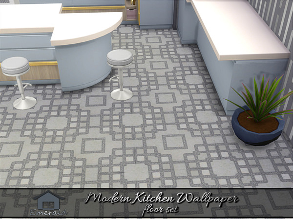 Sims 4 — Modern Kitchen Wallpaper floor 2 by Emerald — These modern wallpapers are designed to serve as a statement piece