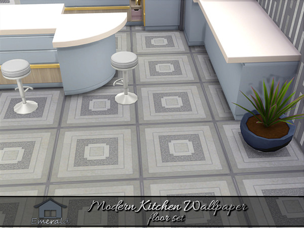 Sims 4 — Modern Kitchen Wallpaper floor 4 by Emerald — These modern wallpapers are designed to serve as a statement piece