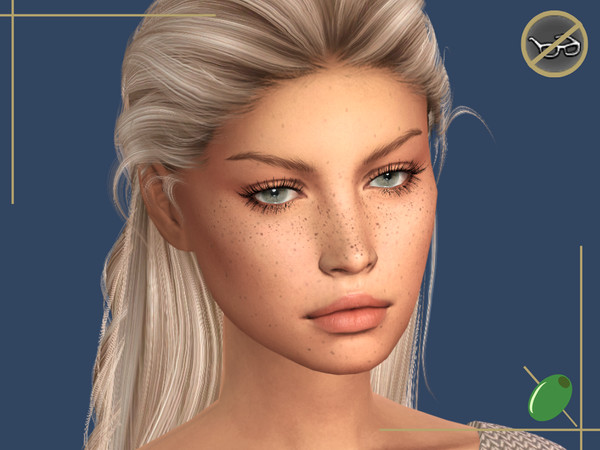 Sims 4 — Simone Full 3D Lashes Glasses Contradict by Pitted0live — Full long 3D Eyelashes 2 versions