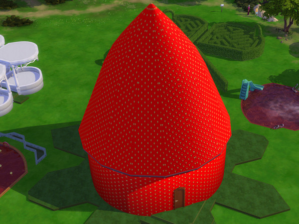 Sims 4 — lalasarastrawberryroofbig by Lala_Sara — Strawberry texture wall and roof.
