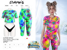Sims 4 — CLOTHES SET533 by Daph's — A bold and eye-catching outfit set featuring a graphic short sleeve t-shirt and