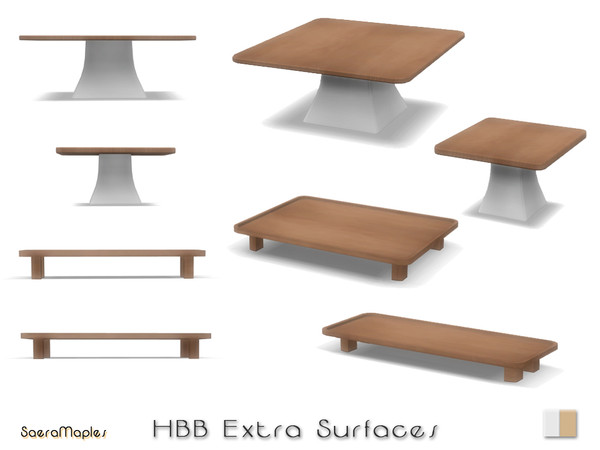 Sims 4 — Honey Bun Bakery Surfaces Set by SaeraMaples — A small add-on set of four surfaces for the Honey Bun Bakery