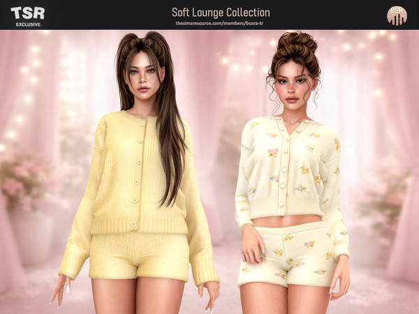Sims 4 — SET-Soft Lounge Collection BD1666 by busra-tr — - Set Inclued : Cardigan x2 - Short x2 - 10 Swatches