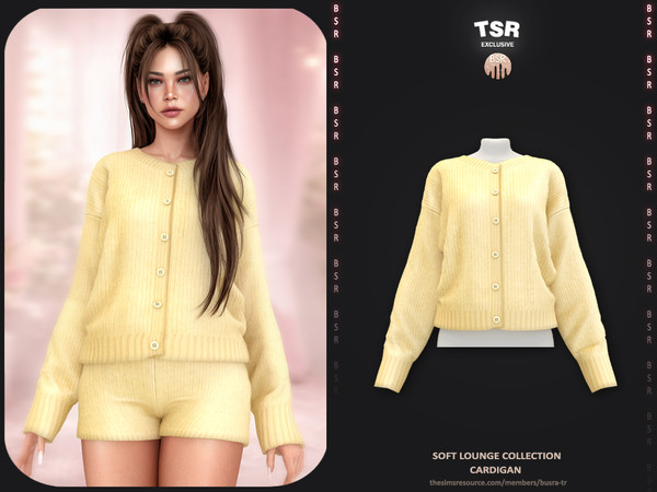 Sims 4 — Soft Lounge Collection - 2 Cardigan BD1666 by busra-tr — - Set Inclued : Cardigan x2 - Short x2 - 10 Swatches