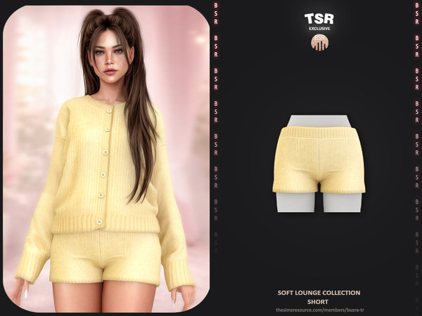 Sims 4 — Soft Lounge Collection - 2 Short BD1666 by busra-tr — - Set Inclued : Cardigan x2 - Short x2 - 10 Swatches