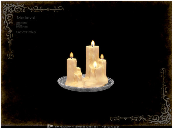 Sims 4 — Medieval - table candles by Severinka_ — A set of furniture and decor in the Medieval style for decorating a