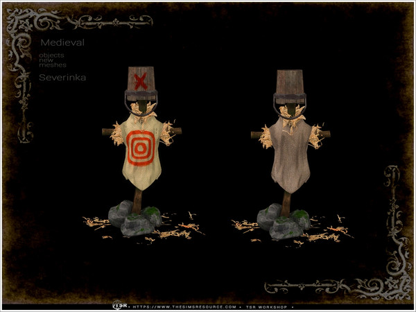 Sims 4 — Medieval Training straw dummy by Severinka_ — All items are functional.