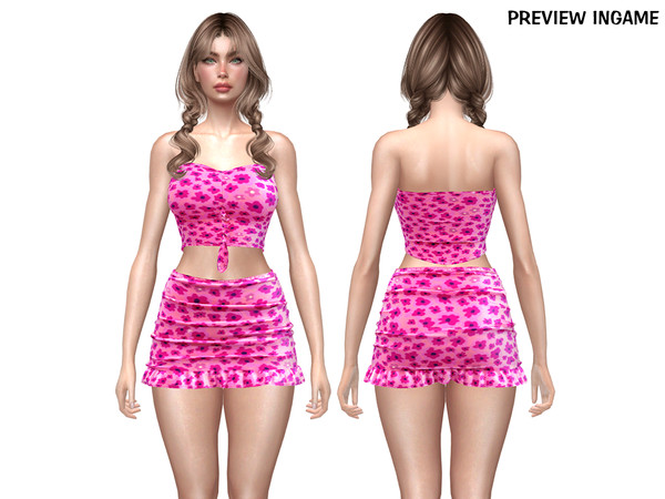 Sims 4 — DAPHS - Clothes SET532 - Mini Skirt C1747 - TSR by Daph's — A delicate and romantic floral mini dress inspired