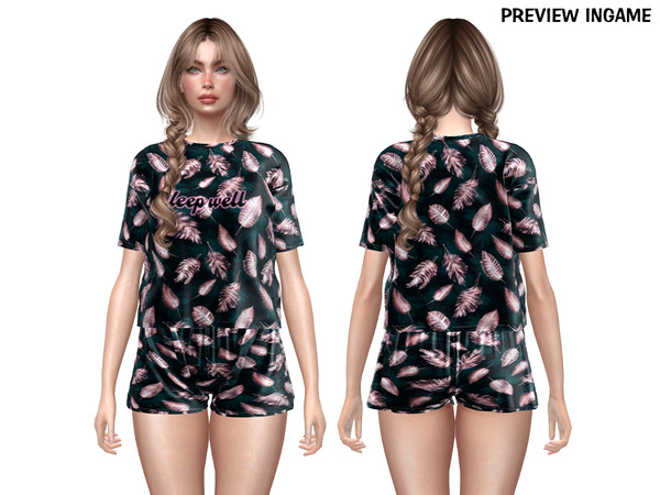 Sims 4 — DAPHS - Clothes SET534 - Floral PJ Shorts C1751 - TSR by Daph's — A soft and comfortable pajama set featuring a