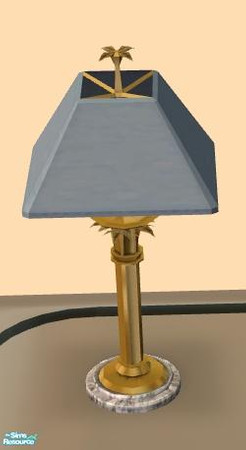 Sims 2 — NK Table Lamps - Steel Blue by MoMama — A bit of a grayer blue, for a different accent.