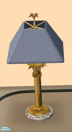 Sims 2 — NK Table Lamps - Smoky Blue by MoMama — A smoky blue lamp for your favorite blue room.