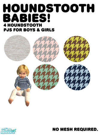 Sims 2 — Houndstooth Babies by agaliha5 — Houndstooth & jersey knit pjs for your toddlers. For both girls and boys.