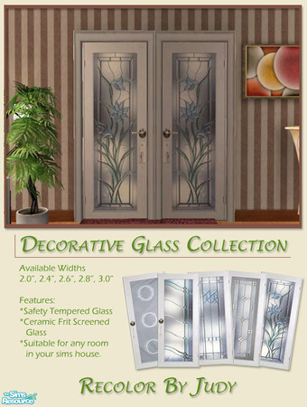 Sims 2 — Judy Sign Door Series 1  - RC05 by judyhugsnoopy — Decorative Glass Collection Door suitable for your Sim House
