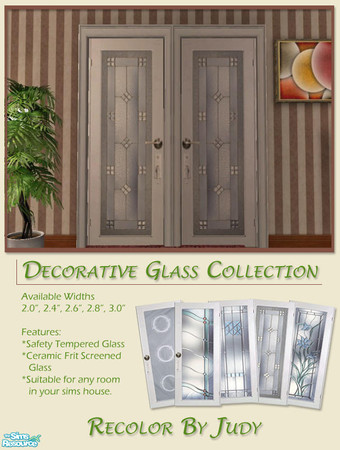 Sims 2 — Judy Sign Door Series 1  - RC04 by judyhugsnoopy — Decorative Glass Collection Door suitable for your Sim House