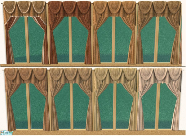 Sims 2 — NK Woven Curtains by MoMama — I had several shades of woven fabric of varying yet similar shades and thought