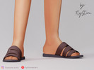 Sims 4 — Child Multi Strap Slide Sandals by FlyStone — Child open-toe slide sandals with triple strap upper, slip-on