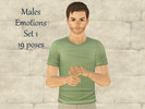 Sims 3 — Male Emotions Set 1 by jessesue2 — Male Emotions set. 16 poses are standing, 2 sitting on a couch, 1 at the