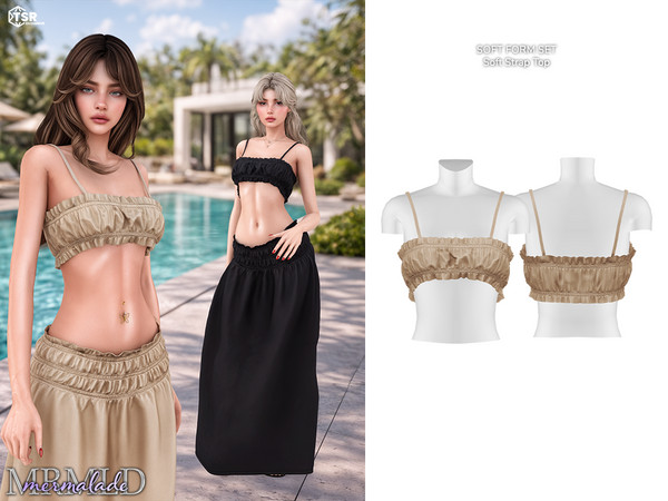 Sims 4 — MERMALADE Soft Strap Top MC668 by Mermalade — New Mesh