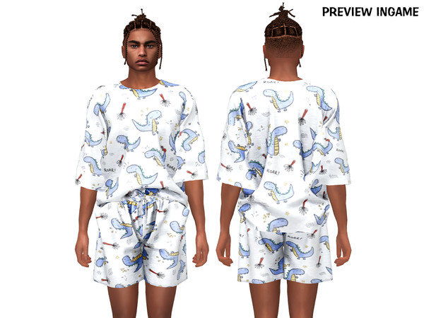 Sims 4 — DAPHS - Clothes SET538 - Graphic Cartoon PJ T-shirt C1758 - TSR by Daph's — A fun and cozy pajama set featuring