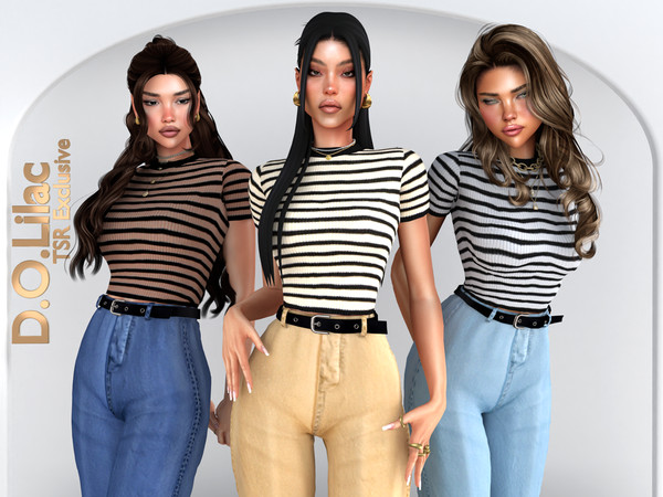 Sims 4 — Urban Ease Set DO170 by DOLilac — Includes: (Top + Bottom)