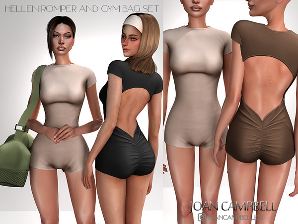 Sims 4 — HELLEN ROMPER ADN GYM BAG SET by Joan_Campbell_Beauty_ — INCLUDES: ROMPER(15 swatches)