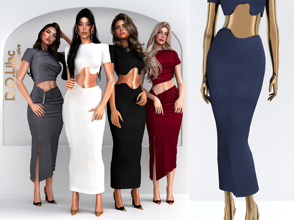 Sims 4 — Sleek Allure Set -Bottom 2- DO by DOLilac — Includes: (Top + Bottom)